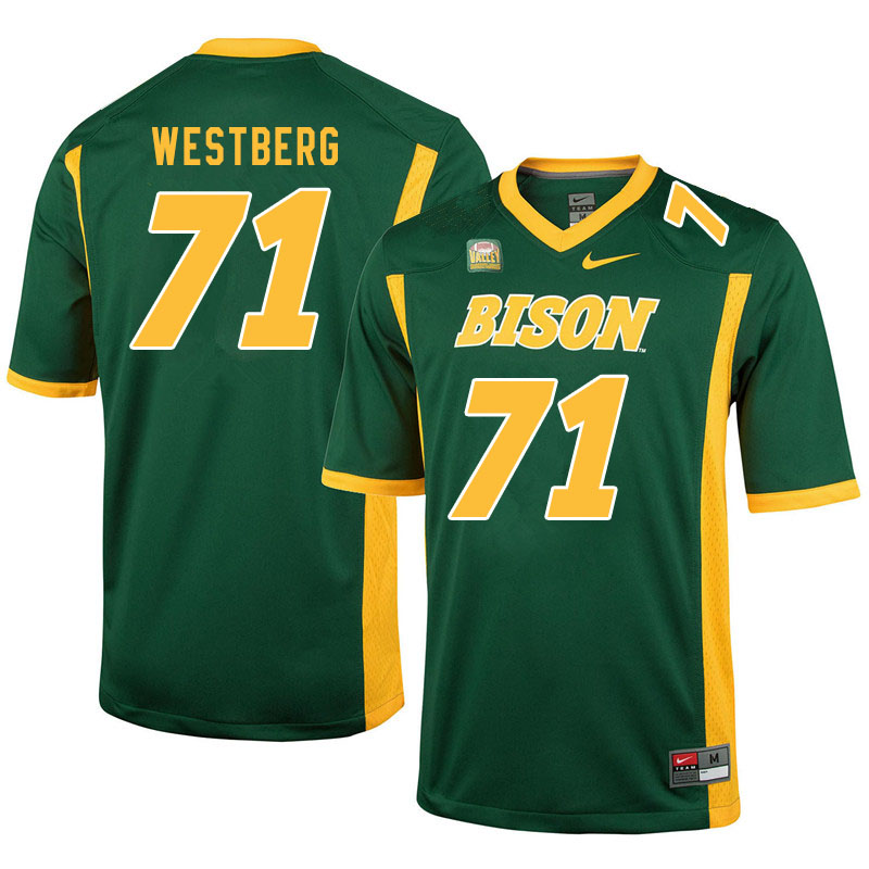 Men #71 Brandon Westberg North Dakota State Bison College Football Jerseys Sale-Green